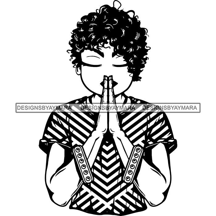 Afro Lola Praying God Lord Prayers In God We Trust .svg Clipart Cuttin 