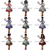 Bundle 9 Afro Chef Lola Cooker Cooking Culinary Profession .SVG Clipart Vector Cutting Files For Circuit Silhouette Cricut and More!