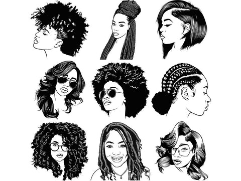Afro Beautiful Black Woman SVG African American Ethnicity Afro Puffy Hairstyle Beauty Salon Queen Diva Classy Lady  Beautiful People Beauty Salon Princess