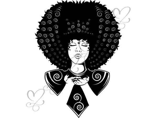 Afro Beautiful Black Woman SVG African American Ethnicity Afro Puffy Hairstyle Beauty Salon Queen Diva Classy Lady  Beautiful People Beauty Salon Princess