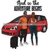Couple Adventure Getaway Friends Travelling Together Road Trip Illustration SVG JPG PNG Vector Clipart Cricut Silhouette Cut Cutting
