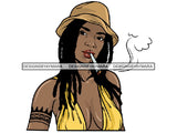 Woman Smoking Pot Deadlock Braids Hairstyle Rasta Queen Blunt Weed Cannabis 420 Marijuana Stoner High Life PNG Files For Print Not For Cutting