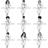 Bundle 9 Afro Lola Nurse Medical Occupation SVG Cutting Files For Cricut Silhouette and More