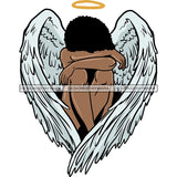 Afro Angel Black Woman SVG Cutting Files For Silhouette Cricut and More