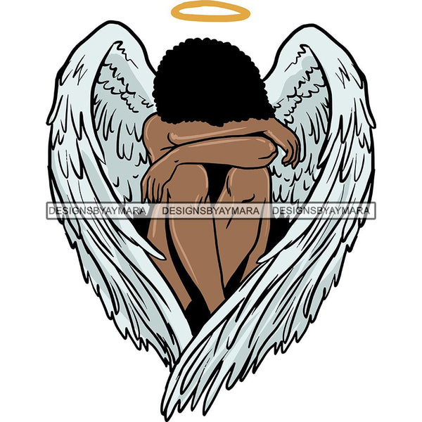 Afro Angel Black Woman SVG Cutting Files For Silhouette Cricut and More