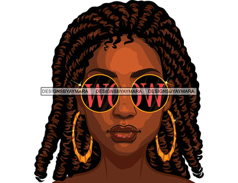 Melanin African American Woman Waoo Glasses Latina Caribbean Woman Locs Dreadlocks Dread Hairstyle Sister Locs Salon Logo Design Element SVG JPG PNG Vector Clipart Cricut Silhouette Cut Cutting