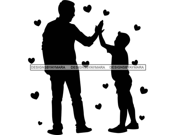 Happy Father's Day Celebration Dad High Five Son Dad's Day Man Male Parental Daddy's Special Day Paternal Recognition Parentin Appreciation SVG JPG PNG Cricut Sublimation Print Cutting Designs