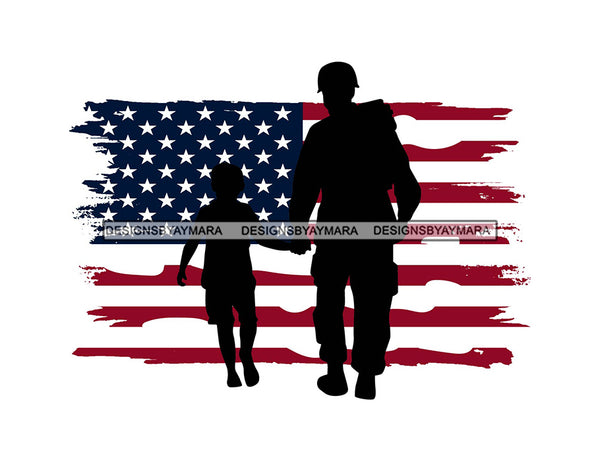 Military dad American Flag Son Happy Father's Day Celebration Dad Love Dad's Day Man Male Parental Daddy's Special Day Paternal Recognition Parenting Appreciation SVG JPG PNG Cricut Sublimation Print Cutting Designs