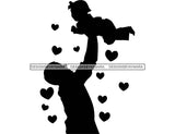 Happy Father's Day Celebration Dad Carrying Baby Dad's Day Man Male Parental Daddy's Special Day Paternal Recognition Parenting Appreciation SVG JPG PNG Cricut Sublimation Print Cutting Designs