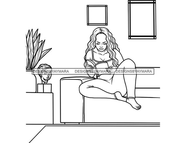 18 Coloring Book Images Fashion Woman New Trending Outfit Adult Coloring Book Vector Files SVG PNG JPG Designs For Coloring Book Cut Cutting Graphic