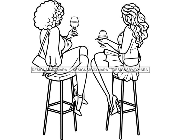 18 Coloring Book Images Fashion Woman New Trending Outfit Adult Coloring Book Vector Files SVG PNG JPG Designs For Coloring Book Cut Cutting Graphic