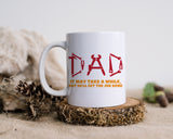 Dad It May Take A While But He'll Get The Job Done Happy Father's Day Celebration Dad's Day Man Male Parental Daddy's Special Day Paternal Recognition Parenting Appreciation SVG JPG PNG Cricut Sublimation Print Cutting Designs