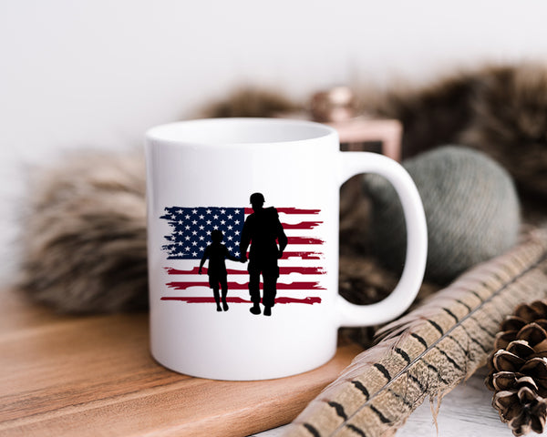 Military dad American Flag Son Happy Father's Day Celebration Dad Love Dad's Day Man Male Parental Daddy's Special Day Paternal Recognition Parenting Appreciation SVG JPG PNG Cricut Sublimation Print Cutting Designs