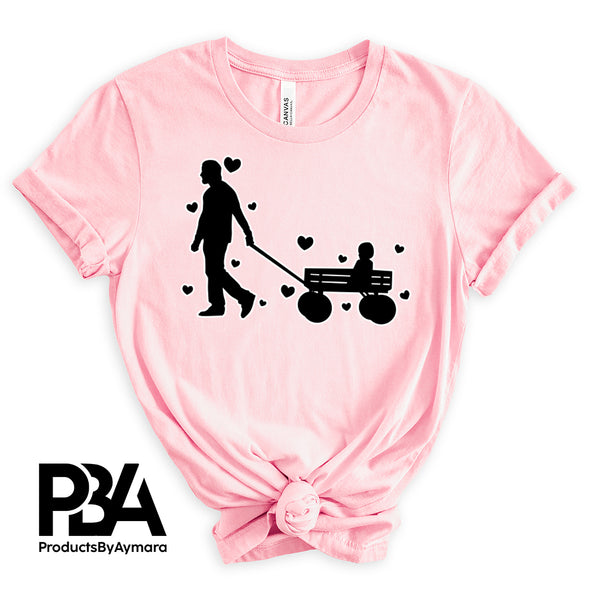 Happy Father's Day Celebration Dad Pulling Baby Son Forklift truck Dad's Day Man Male Parental Daddy's Special Day Paternal Recognition Parenting Appreciation SVG JPG PNG Cricut Sublimation Print Cutting Designs