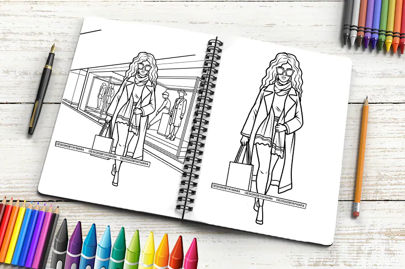 Editorial Fashion: Adult Coloring Book for Women Featuring Fashion Illustrator Coloring Pages for Adult Relaxation Activities [Book]