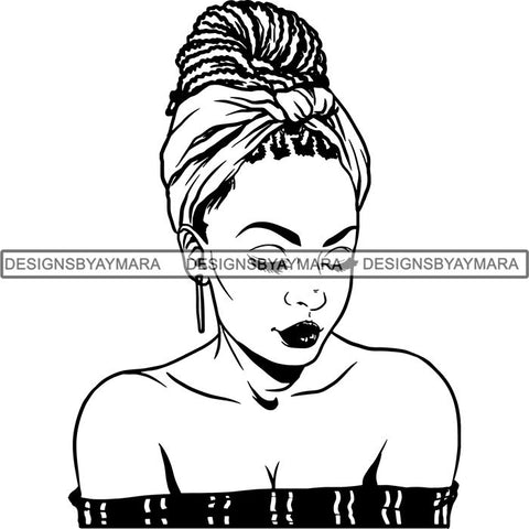 Afro Woman SVG Turban Head Wrap Cutting Files For Silhouette Cricut and More
