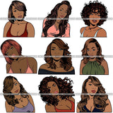 Bundle 9 Afro Melanin Popping Hair Style SVG Files For Cutting and More