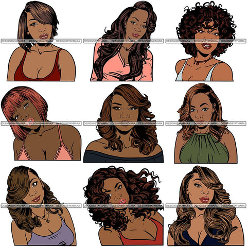 Bundle 9 Afro Melanin Popping Hair Style SVG Files For Cutting and More