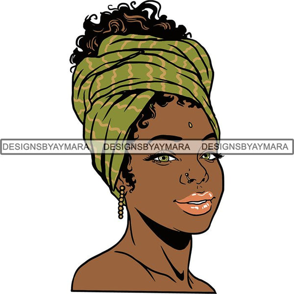 Afro Woman SVG Turban Head Wrap Cutting Files For Silhouette Cricut and More