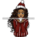 Afro Lola Christmas Winter Hot Coffee Cocoa Mood .SVG Cutting Files For Silhouette and Cricut and More!
