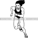 Afro Black Woman Runner Athletic Sport .SVG Cutting File For Silhouette and Cricut