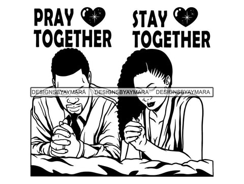 Black Couple Praying God Together SVG  Cut Files