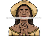 Classy Lady Praying God .PNG .JPG .SVG Clipart Perfect For Printing Not For Cutting