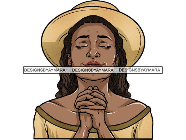 Classy Lady Praying God .PNG .JPG .SVG Clipart Perfect For Printing Not For Cutting