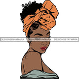 Afro Woman SVG Turban Head Wrap Cutting Files For Silhouette Cricut and More