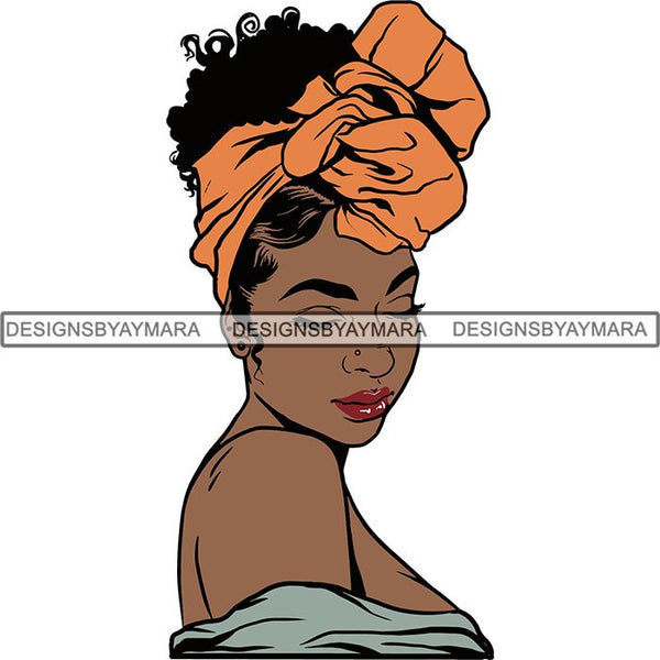 Afro Woman SVG Turban Head Wrap Cutting Files For Silhouette Cricut and More