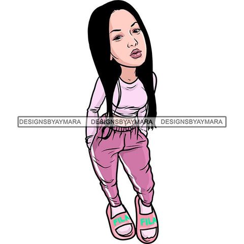 Fashion Woman Model Posing Summer Outfit Vogue Goddess Glamour Trendy Clothing Vector SVG Cutting Files