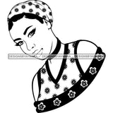Afro Nubian Melanin Popping Turban Beautiful African American Woman SVG Cutting Files