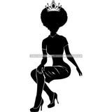 Afro Queen Silhouette SVG African Goddess Cutting Files 1