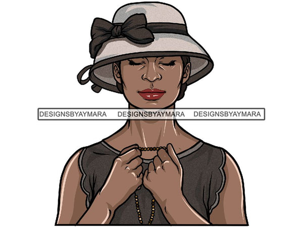 Classy Lady Praying God .PNG .JPG .SVG Clipart Perfect For Printing Not For Cutting