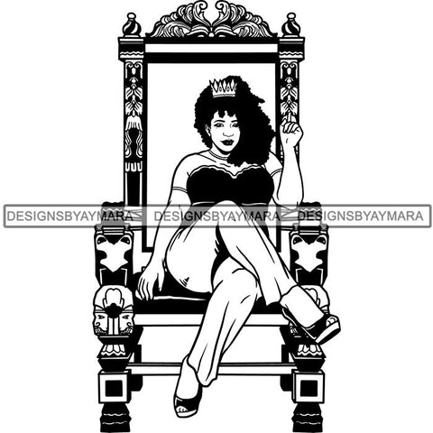 Afro Queen Goddess Melanin Nubian Glamour .SVG Cutting Files For Silhouette and Cricut