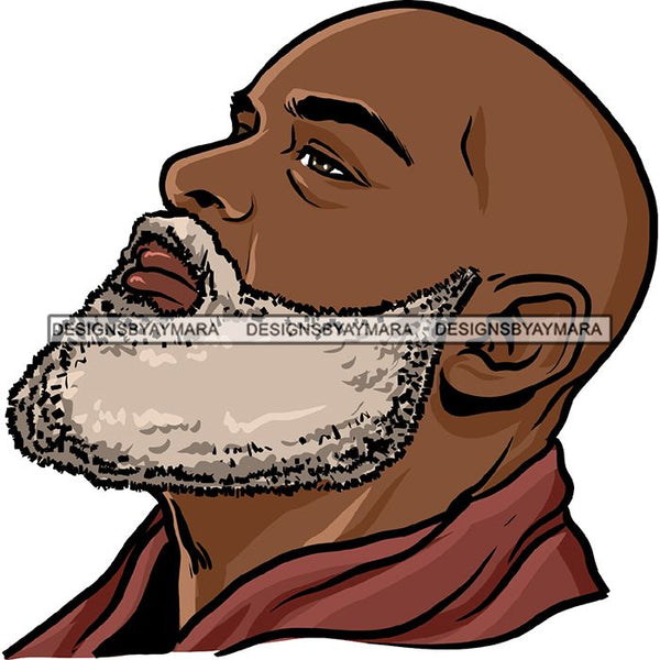Attractive Black Man Bearded Hipster Model Fashion Male Guy Hombre Masculino Guapo Stylish Close-up Sexy Macho Manly SVG Files For Cutting