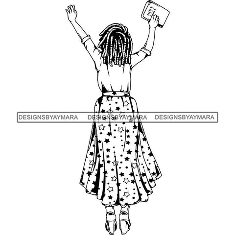 Afro Lola Praying Begging Asking God Lord Faith Strength .SVG Vector Clipart Cutting Files For Silhouette Cricut and More!