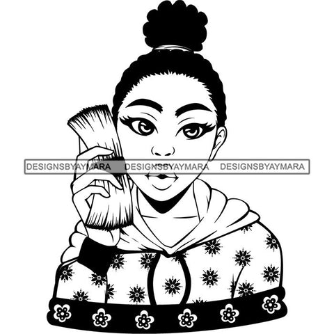 Afro Nubian Melanin Popping Kinky Hair Beautiful African American Woman SVG Cutting Files