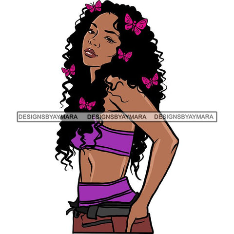 Ebony Afro Woman Nubian Melanin Brown Skin Makeup Model Glasses Accesories SVG Cut Files