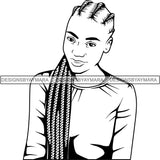 Afro Woman Braids Dreads Dreadlocks Hairstyle SVG Cut Files For Silhouette and Cricut