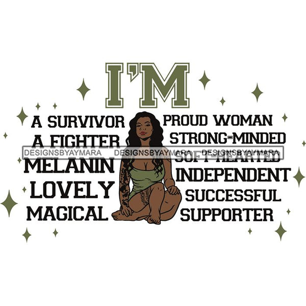 Afro Woman I'm Successful Quotes SVG Files For Cutting and More!