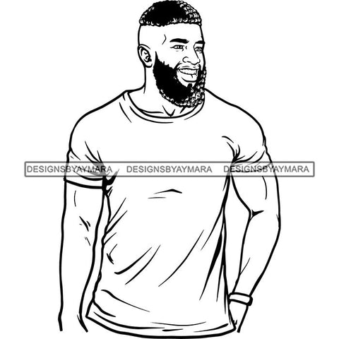 Attractive Man Bearded Hipster Model Fashion Male Guy Stylish Mustache Close-up Sexy Macho Manly SVG Files For Cutting