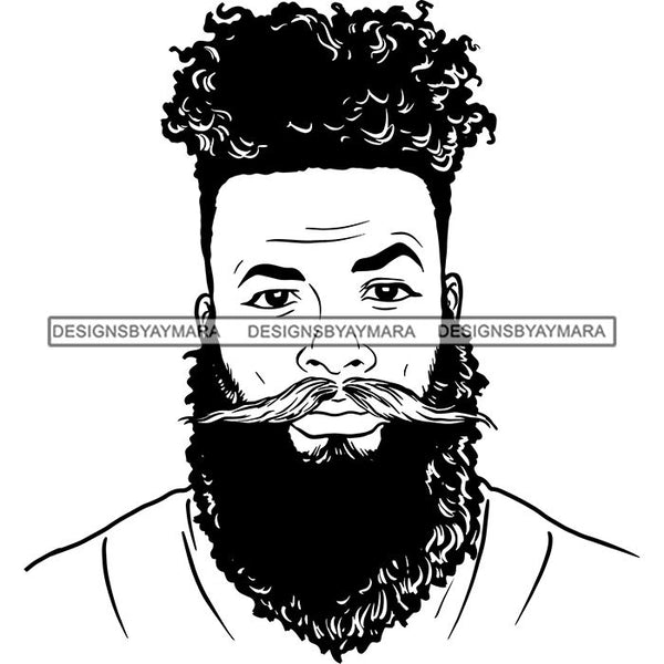 Attractive Man Bearded Hipster Model Fashion Male Guy Stylish Mustache Close-up Sexy Macho Manly SVG Files For Cutting