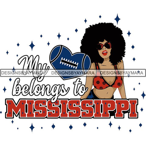 Mississippi Collage Football Melanin SVG Cutting Files For Silhouette Cricut and More