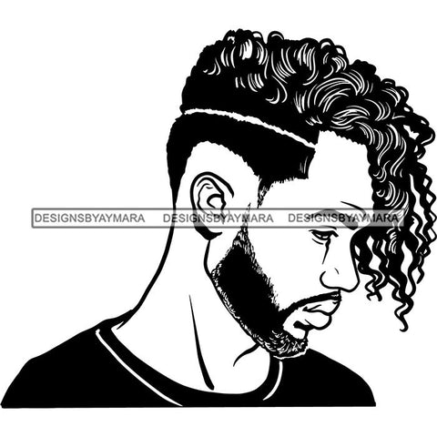 Attractive Man Bearded Hipster Model Fashion Male Guy Stylish Mustache Close-up Sexy Macho Manly SVG Files For Cutting