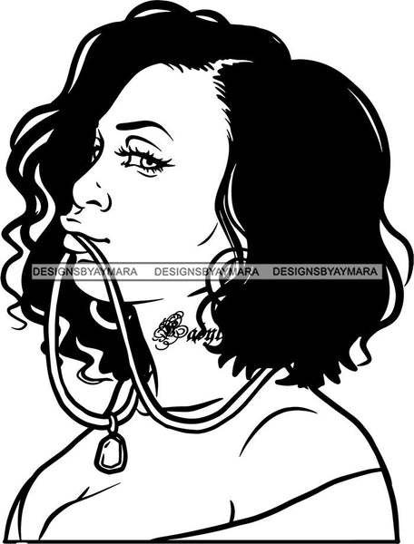 Ghetto Woman Face American Gangster Urban Swag Hip Hop Girl .SVG Cutting Files For Silhouette Cricut and More!