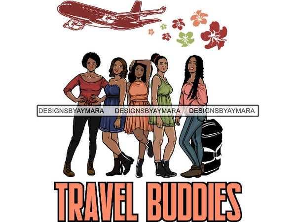 Ladies Trip Flight Getaway PNG Files For Print Not For Cutting