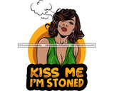 Woman Smoking Pot Joint Blunt Stoned High Life Weed Leaf Marijuana Grass Relax Chill SVG Cutting Files