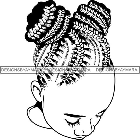 Afro Woman Braids Dreads Dreadlocks Hairstyle SVG Cut Files For Silhouette and Cricut