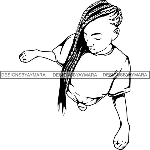 Afro Woman Braids Dreads Dreadlocks Hairstyle SVG Cut Files For Silhouette and Cricut